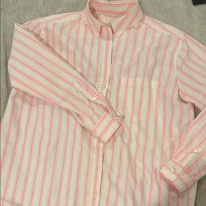 Sezane Size 34 Hot Pink Striped Button Down